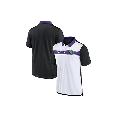 Nike Mens White Black Tampa Bay Rays Rewind Stripe Polo Shirt