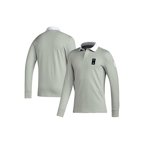 Adidas Mens 2023 Player Gray Minnesota United FC Travel Long Sleeve Polo Shirt