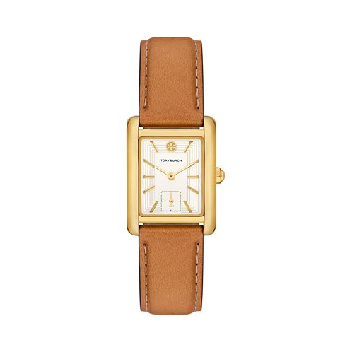 Tory Burch Womens The Eleanor Luggage Leather Strap Watch 25mm