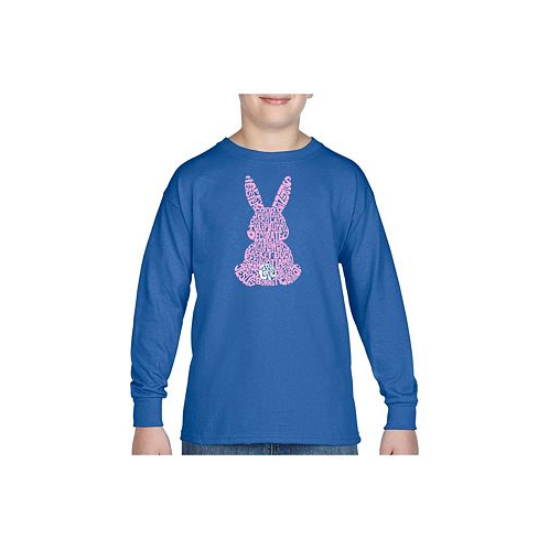 LA Pop Art Big Boys Word Art Long Sleeve T-shirt - Easter Bunny