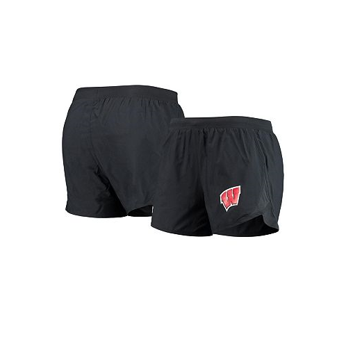 Under Armour Womens Black Wisconsin Badgers Fly By Run 2.0 Performance Shorts