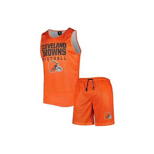 FOCO Mens Orange Cleveland Browns Colorblock Mesh Sleeveless Shirt and Shorts Set