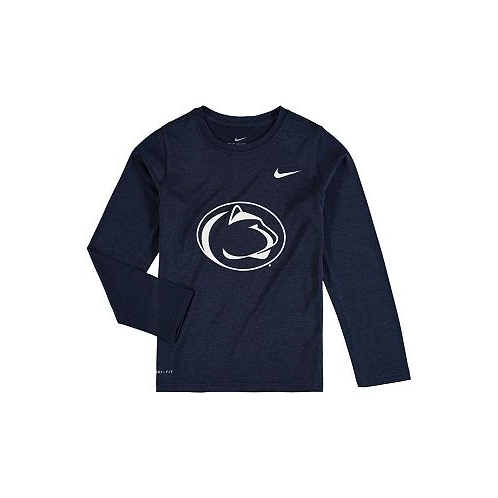 Nike Big Boys Heathered Navy Penn State Nittany Lions Legend Logo Long Sleeve Performance T-shirt