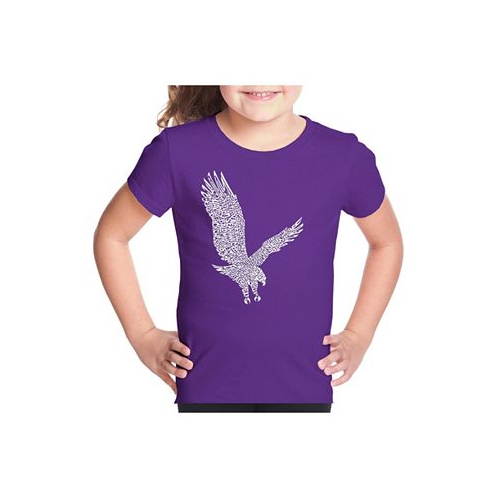 LA Pop Art Big Girls Word Art T-shirt - Eagle