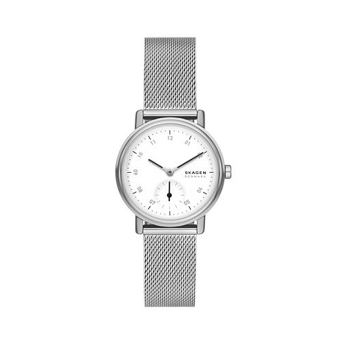 Skagen Womens Kuppel Lille Quartz Three Hand Silver-Tone Stainless Steel Watch 32mm
