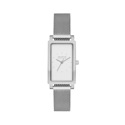 Skagen Womens Hagen Quartz Three Hand Silver-Tone Stainless Steel Watch 22mm