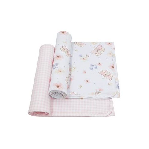 Living Textiles Baby Girls Cotton Jersey Swaddle Blankets Pack of 2