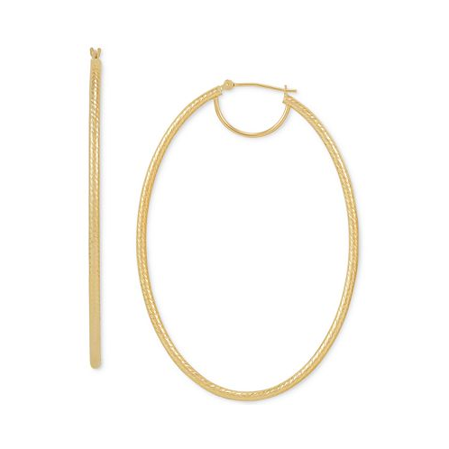 Italian Gold Oval Hoop Earrings in 14k Gold