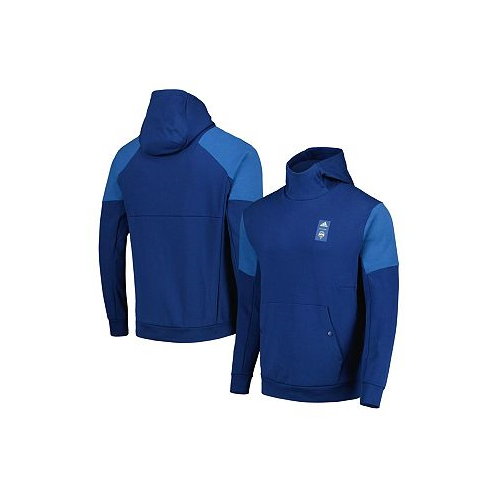 Adidas Mens Blue Seattle Sounders FC 2023 Player Travel Pullover Hoodie