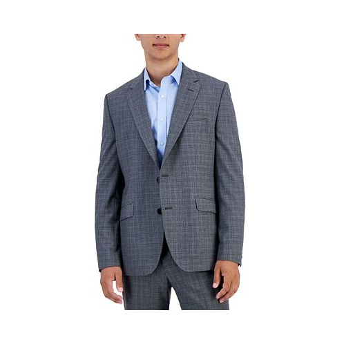 Hugo Boss Mens Wool Blend Modern-Fit Check Suit Separate Jacket