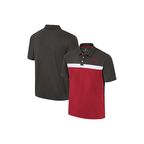 Colosseum Mens Charcoal Alabama Crimson Tide Two Yutes Polo Shirt