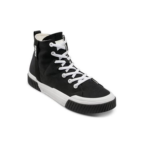 DKNY Mens Nylon Two Tone Branded Sole Hi Top Sneakers