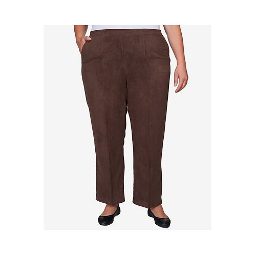 Alfred Dunner Plus Size Autumn Weekend Micro Suede Flat Front Short Length Pants