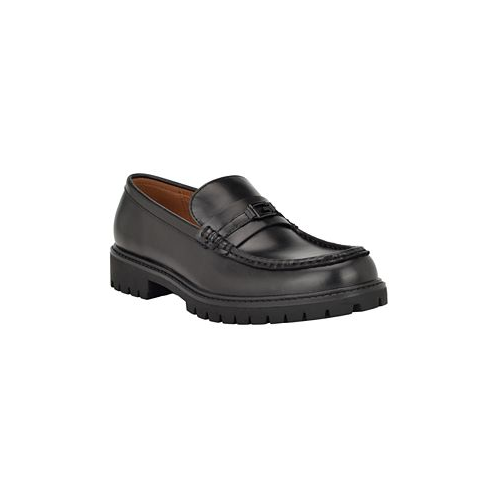 GUESS Mens Diolin Branded Lug Sole Dress Loafers