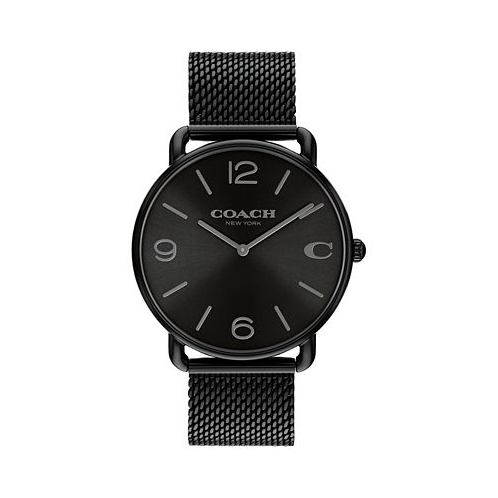 COACH Unisex Elliot Black Stainless Steel Mesh Bracelet Watch 41mm