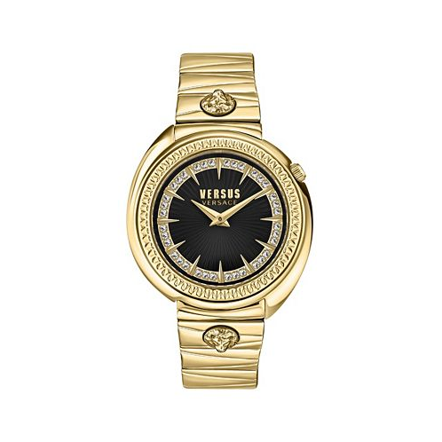 Versus Versace Womens 2 Hand Quartz Tortona Crystal Gold-Tone Stainless Steel Bracelet Watch 38mm