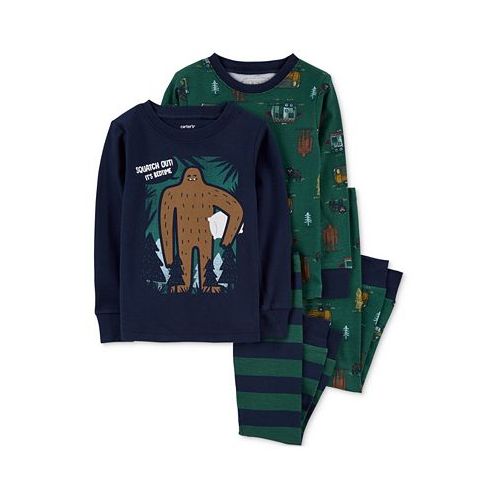 Carters Baby Boys 4-Pc. Bigfoot Snug-Fit Cotton Pajamas Set