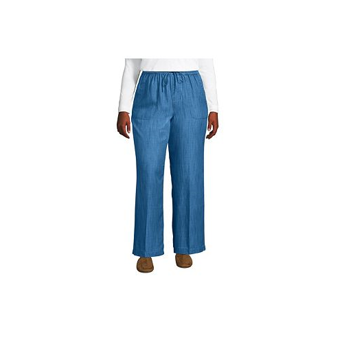 Lands End Plus Size High Rise Wide Leg Pants made with TENCEL Fibers
