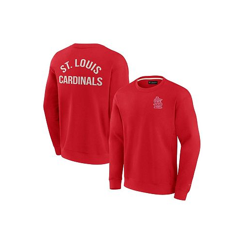 Fanatics Signature Mens and Womens Red St. Louis Cardinals Super Soft Fleece Pullover Crew Sweatshirt