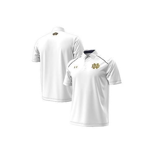 Under Armour Mens White Notre Dame Fighting Irish 2023 Aer Lingus College Football Classic Polo Shirt