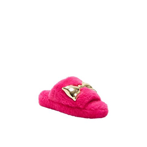 Katy Perry Womens The Fuzzy Bow Slip-On Slides