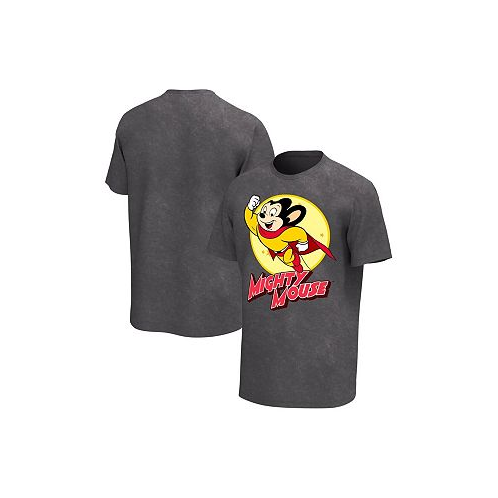 Philcos Mens Black Mighty Mouse Washed Graphic T-shirt