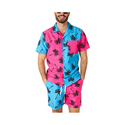 OppoSuits Mens Short-Sleeve Parallel Palm Graphic Shirt & Shorts Set
