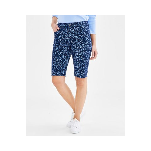 Style & Co Petite Raw-Edge Mid-Rise Bermuda Shorts