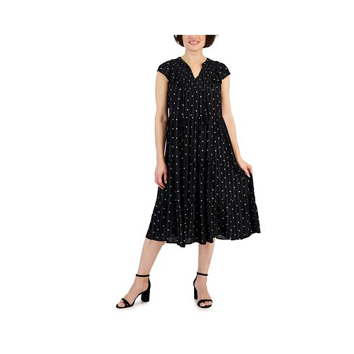 Style & Co Petite Ruffled Shine Midi Dress