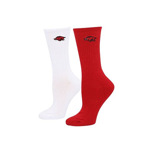 ZooZatz Womens Cardinal White Arkansas Razorbacks 2-Pack Quarter-Length Socks