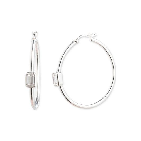 Ralph Lauren Cubic Zirconia Polished Medium Hoop Earrings in Sterling Silver 1.52