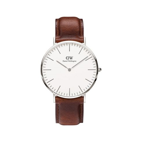 Daniel Wellington Mens Classic Saint Mawes Brown Leather Watch 40mm