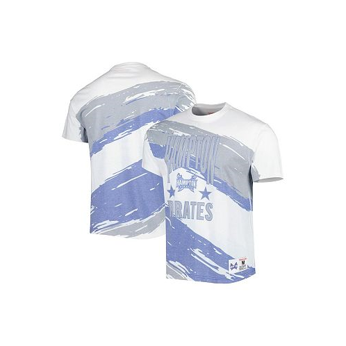 Mitchell & Ness Mens White Hampton Pirates Paintbrush Sublimated T-shirt