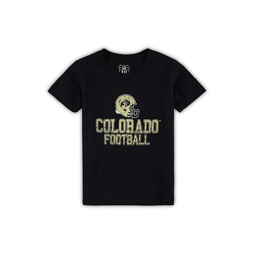 Wes & Willy Toddler Boys and Girls Black Distressed Colorado Buffaloes Football Property T-shirt