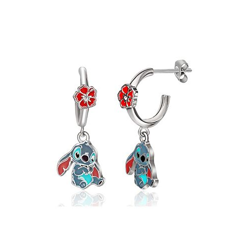 Disney Lilo & Stitch Hoop Earrings with Dangle Stitch Charm