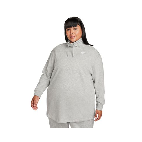 Nike Plus Size Oversized Mock-Neck Fleece Sweatshirt