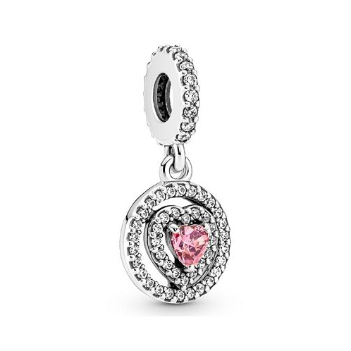 Pandora Cubic Zirconia Sparkling Double Halo Heart Dangle Charm