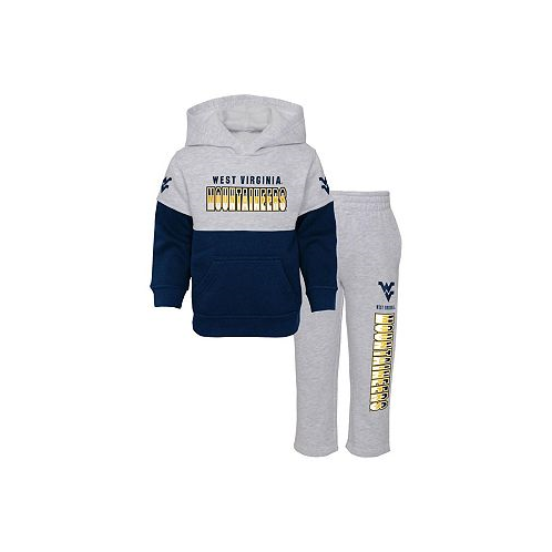 Outerstuff Toddler Boys and Girls Heather Gray Navy West Virginia Mountaineers Playmaker Pullover Hoodie and Pants Set