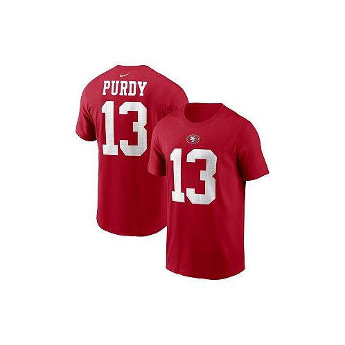 Nike Mens Brock Purdy Scarlet San Francisco 49ers Player Name and Number T-shirt