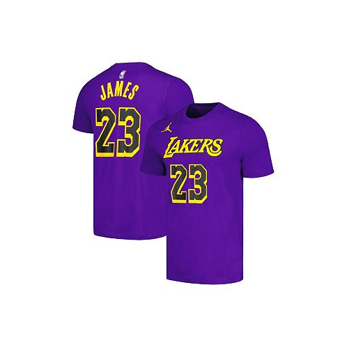 Jordan Mens LeBron James Purple Los Angeles Lakers 2022/23 Statement Edition Name and Number T-shirt