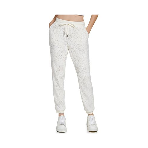 Marc New York Womens Novelty Spotted Faux Fur Jogger Pants