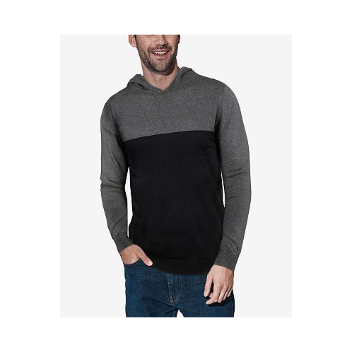X-Ray Mens Basic Hooded Colorblock Midweight Sweater