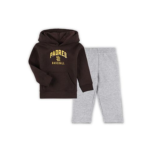 Outerstuff Toddler Boys and Girls Brown Gray San Diego Padres Play-By-Play Pullover Fleece Hoodie and Pants Set