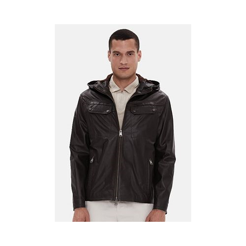 Furniq UK Mens Leather Jacket Nappa Brown