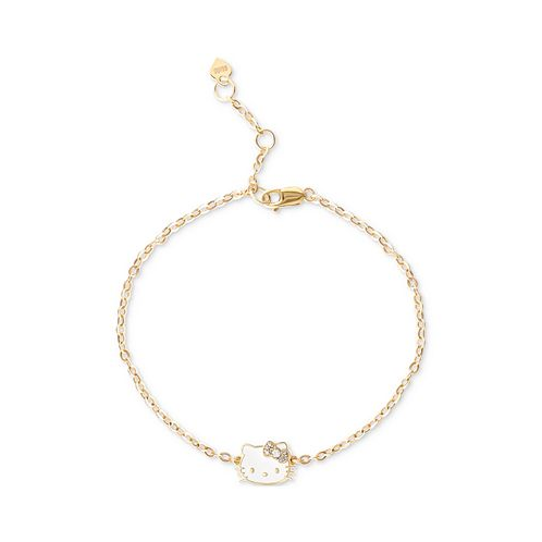 Macys Hello Kitty Diamond Accent & Enamel Link Bracelet in 10k Gold