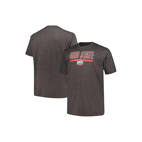 Profile Mens Heather Charcoal Ohio State Buckeyes Big and Tall Team T-shirt