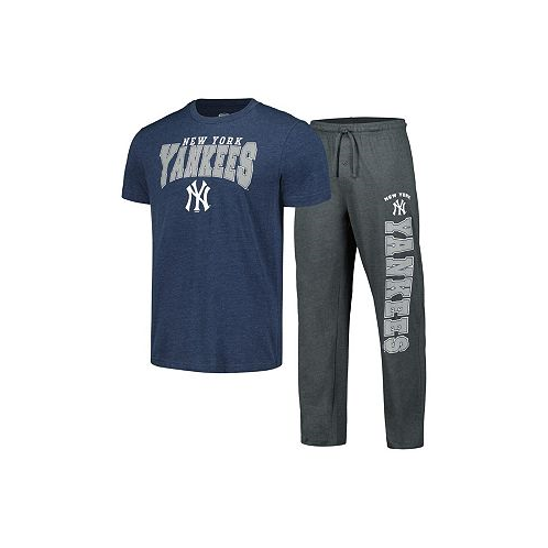 Concepts Sport Mens Charcoal Navy New York Yankees Meter T-shirt and Pants Sleep Set