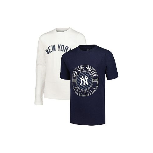 Stitches Big Boys Navy White New York Yankees T-shirt Combo Set