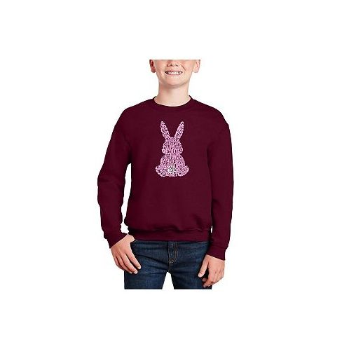 LA Pop Art Easter Bunny - Big Boys Word Art Crewneck Sweatshirt