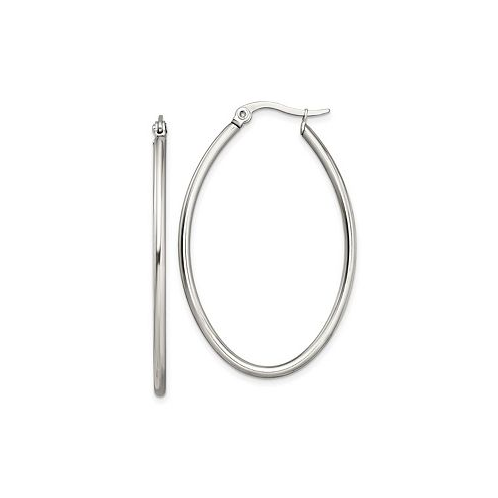 Chisel Stainless Steel Polished Oval Hoop Earrings